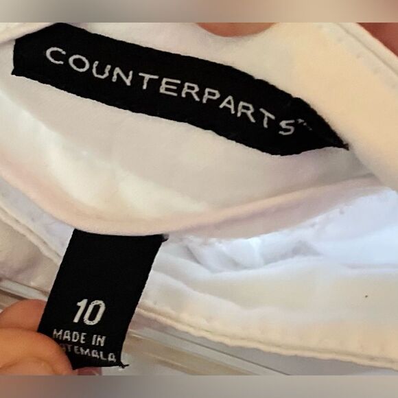 Women’s Counterparts White Flat Front Capris Size 10 EPC - Picture 2 of 3